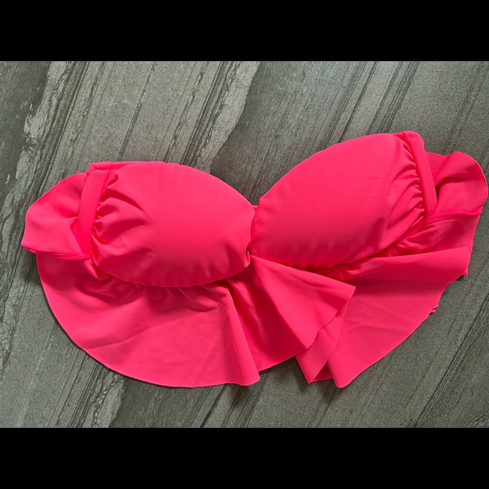 Victorias Secret Hot Pink Bandeau Bikini Top. Like New!
